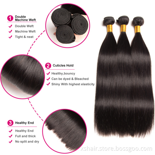 Wholesale virgin Brazilian human hair bundles virgin remy straight hair bundles virgin hair bundles 12a